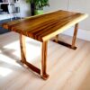 โต๊ะไม้แผ่น ขาไม้