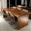 Wood Slab Table With Wood Slab Legs