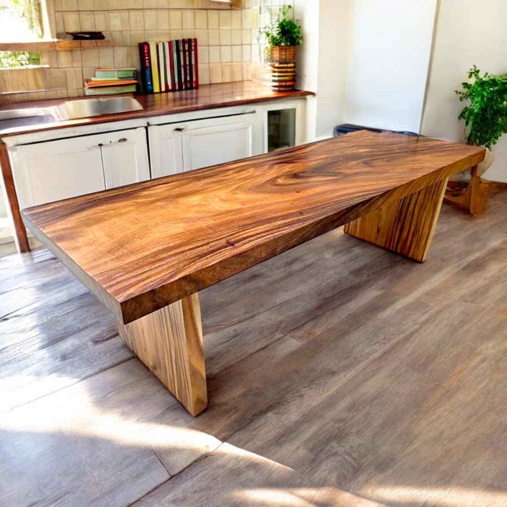 Wood Slab Table With Wood Slab Legs 4