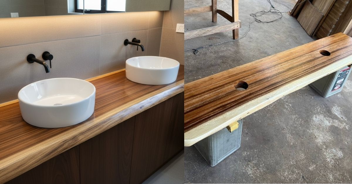 ท็อปไม้อ่างล้างหน้า