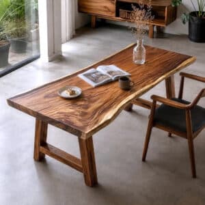 A-Shape Wooden Legs Suar Wood Table 2